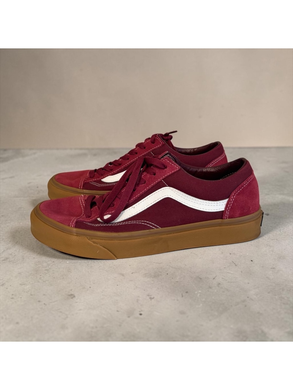 Vans Style 36 Old Skool Gum Sole Burgundy Maroon Suede (Men's 9.5 / Women's 11)